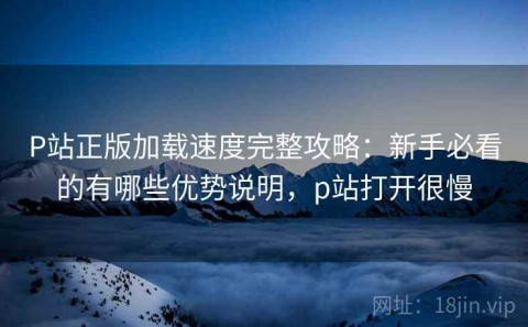P站正版加载速度完整攻略：新手必看的有哪些优势说明，p站打开很慢