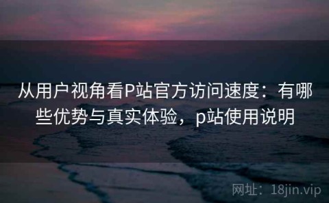 从用户视角看P站官方访问速度：有哪些优势与真实体验，p站使用说明