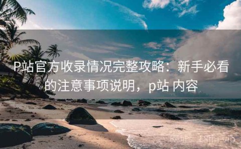 P站官方收录情况完整攻略：新手必看的注意事项说明，p站 内容