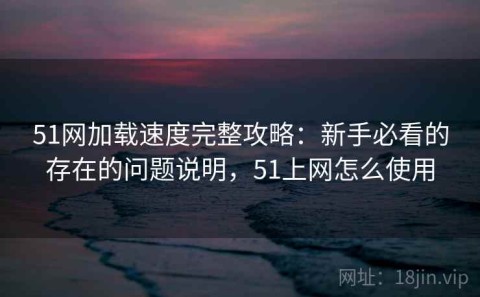 51网加载速度完整攻略：新手必看的存在的问题说明，51上网怎么使用