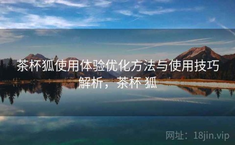 茶杯狐使用体验优化方法与使用技巧解析，茶杯 狐