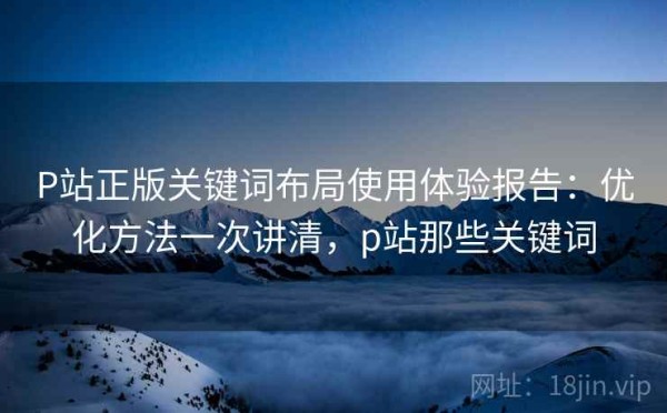 P站正版关键词布局使用体验报告：优化方法一次讲清，p站那些关键词