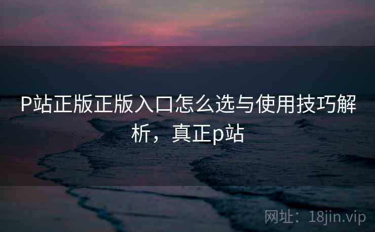 P站正版正版入口怎么选与使用技巧解析，真正p站