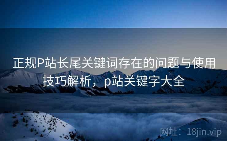 正规P站长尾关键词存在的问题与使用技巧解析，p站关键字大全