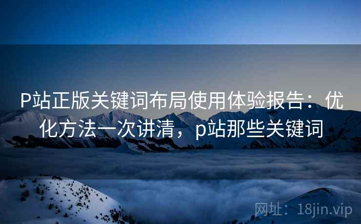 P站正版关键词布局使用体验报告：优化方法一次讲清，p站那些关键词