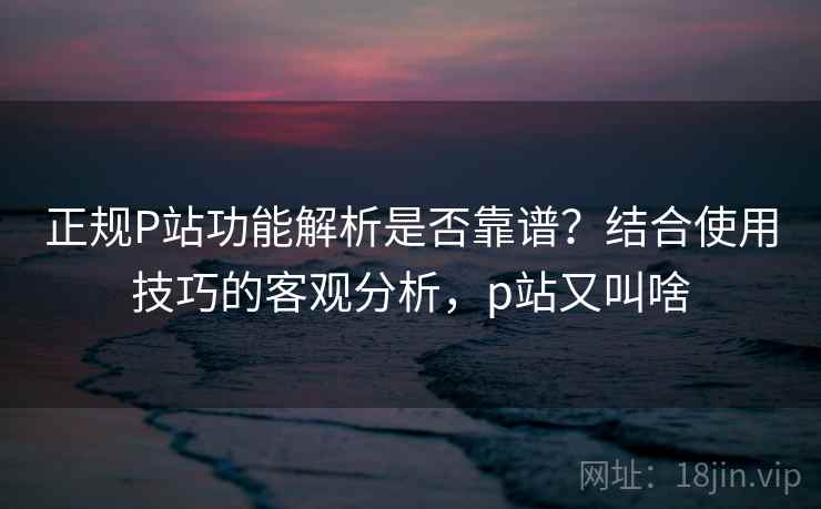 正规P站功能解析是否靠谱？结合使用技巧的客观分析，p站又叫啥
