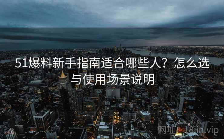 51爆料新手指南适合哪些人?怎么选与使用场景说明 51爆料新手指南适合哪些人?怎么选与使用场景说明
